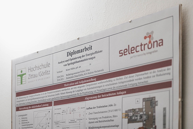 Poster of a diploma thesis of the Zittau/Görlitz University of Applied Sciences, topic: Analysis and optimization of energy efficiency.